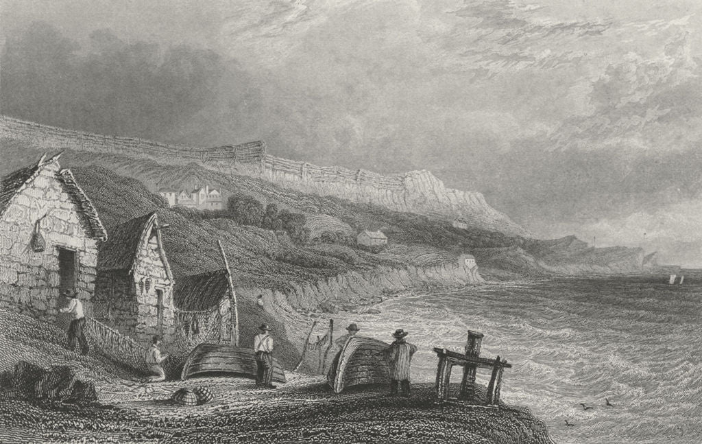 ISLE OF WIGHT. Puckaster Cove-Bartlett c1840 old antique vintage print picture